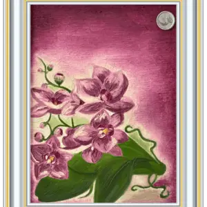 Orchid – original floral painting by Lana Almouakeh