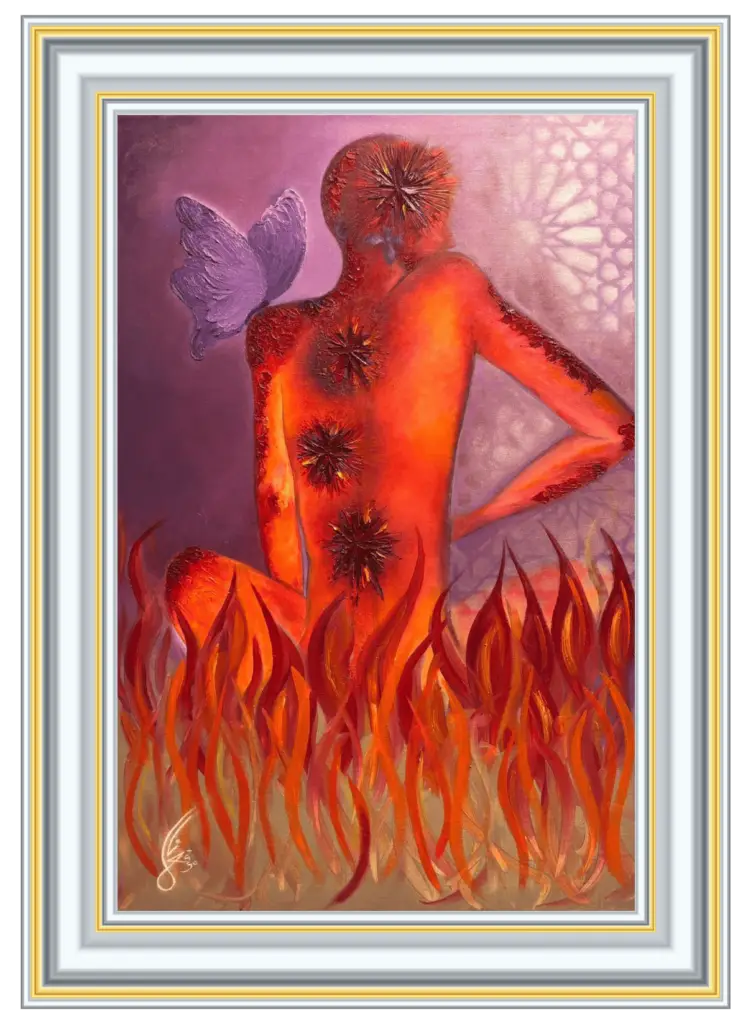 Life with Pain, original abstract painting from the Fibromyalgia Collection by Lana Almouakeh